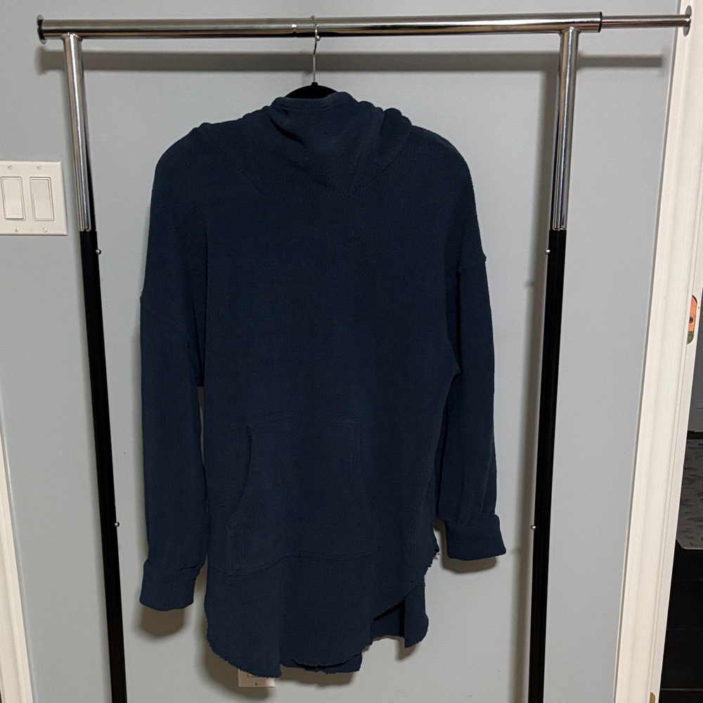 Free People Beach Slouchy Hooded Pullover Coastal Oversized Cowl Neck Sweater